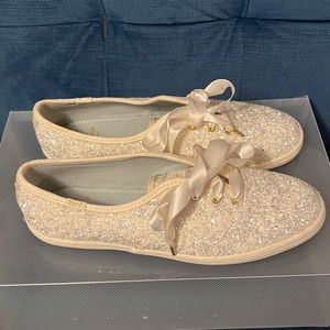 Unworn Kate Spade x Keds White Sequin Sneakers